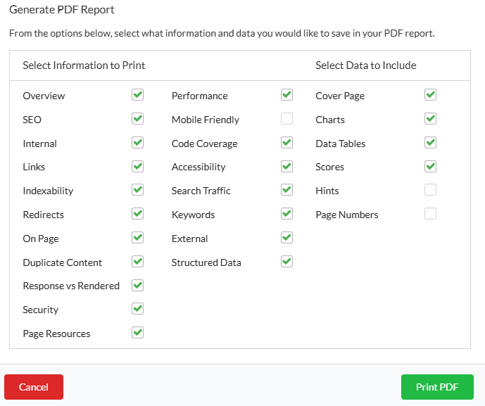 Informes SEO en PDF