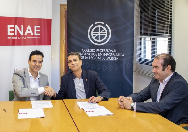 Firma convenio de colaboración entre ENAE Business School y el Colegio Profesional de Ingenieros en Informática de la Región de Murcia
