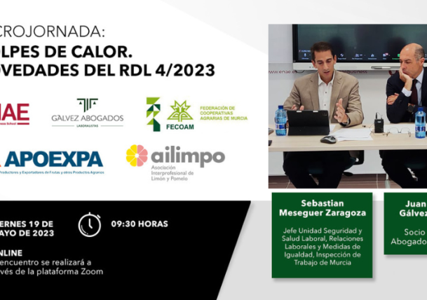 Microjornada: Golpes de calor. Novedades del RDL 4/2023
